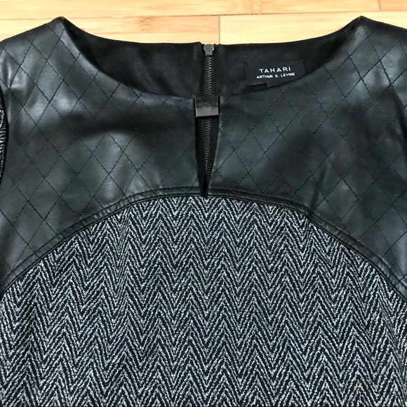 Tahari Zigzag Dress 3/4 Sleeve Size 4 - Picture 2 of 11